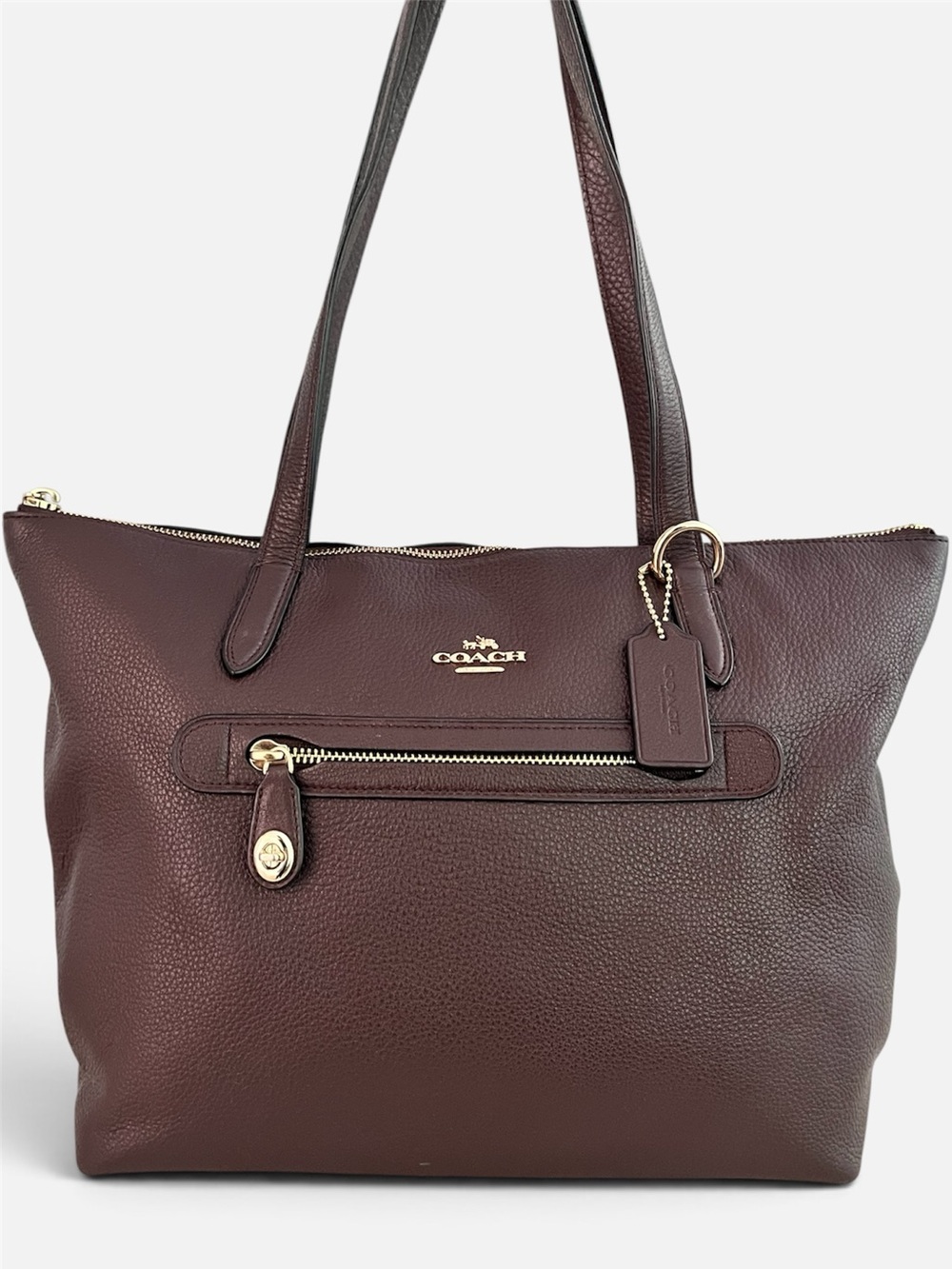 Coach Bag. Coach Pebbled Leather Shoulder Bag in Bordeaux, Gold Hardware. NWOT.